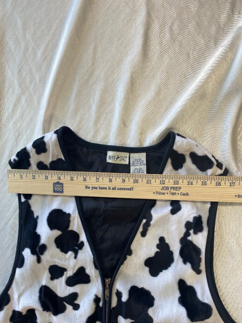 White Stag Vintage Cow Print Zip Vest Ladies XL Faux Fur Animal Pattern Y2K - Picture 7 of 10